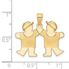 14k The Kids Solid Engravable Small Double Boys Kiss Charm