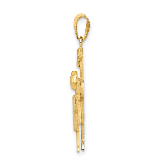 14k The Kids Big Boy and Little Boy Engravable Hugs Charm