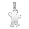 14k White Gold The Kids Small Boy with Hat on Left Engravable Kiss Charm