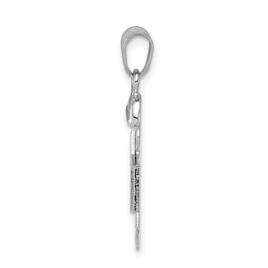 14k White Gold The Kids Small Boy with Hat on Right Engravable Joy Charm