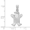 14k White Gold The Kids Small Boy with Hat on Right Engravable Joy Charm