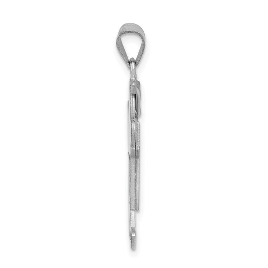 14k White Gold The Kids Medium Boy with Hat on Right Engravable Joy Charm
