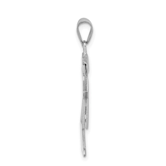 14k White Gold The Kids Medium Boy with Hat on Right Engravable Love Charm
