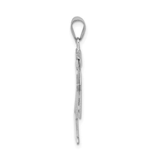 14k White Gold The Kids Medium Boy with Hat on Right Engravable Love Charm