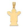 14k The Kids Solid Satin Small Boy in Overalls Engravable Love Charm