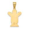 14k The Kids Solid Satin Medium Boy in Overalls Engravable Love Charm