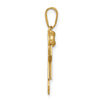 14k The Kids Solid Engravable Small Girl with Bow on Left Joy Charm