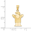 14k The Kids Solid Engravable Small Boy with Hat on Right Love Charm