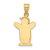 14k The Kids Solid Engravable Small Boy in Overalls with Hat on Left Love Charm
