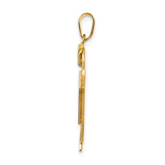 14k The Kids Solid Engravable Medium Boy with Hat on Left Kiss Charm