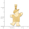 14k The Kids Solid Engravable Medium Boy with Hat on Left Kiss Charm