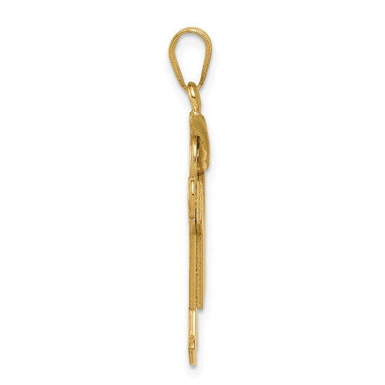 14k The Kids Solid Engravable Medium Boy with Hat on Right Joy Charm