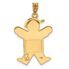 14k The Kids Solid Engravable Medium Boy with Hat on Right Joy Charm
