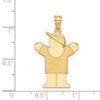14k The Kids Solid Engravable Medium Boy with Hat on Right Love Charm