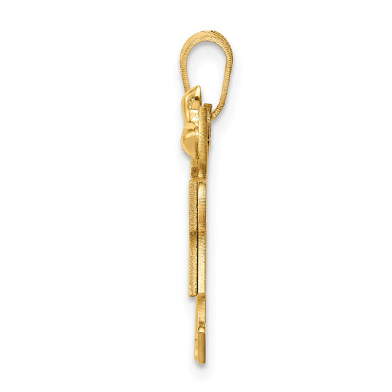 14k The Kids Solid Engravable Small Double Girls Kiss Charm