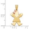 14k Two-tone The Kids Small Girl with Bow on Left Engravable Joy Charm
