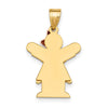14k Two-tone The Kids Small Girl with Ruffles and Bow on Right Engravable Love Charm