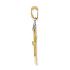 14k Two-tone The Kids Small Boy in Overalls with Hat on Left Engravable Love Charm