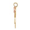 14k Two-tone The Kids Medium Girl with Ruffles and Bow on Right Engravable Love Charm