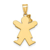 14k Two-tone The Kids Small Girl with Bow on Left Engravable Joy Charm