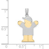 14k Two-tone The Kids Small Boy with Hat on Right Engravable Love Charm