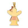14k Two-tone The Kids Medium Girl with Ruffles and Bow on Right Engravable Love Charm