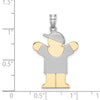 14k Two-tone The Kids Medium Boy with Hat on Right Engravable Love Charm