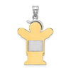 14k Two-tone The Kids Medium Boy with Hat on Left Engravable Love Charm