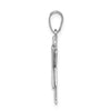 14k White Gold The Kids Small Girl with Ruffles and Bow on Right Engravable Love Charm