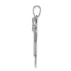 14k White Gold The Kids Medium Girl with Ruffles and Bow on Right Engravable Love Charm