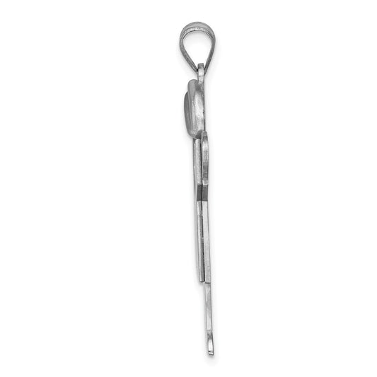 14k White Gold The Kids Large Boy with Hat on Right Engravable Love Charm