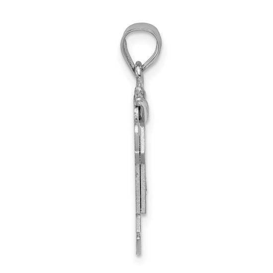 14k White Gold The Kids Small Boy with Hat on Right AA Diamond Joy Charm