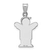 14k White Gold The Kids Small Boy with Hat on Right AA Diamond Love Charm