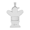 14k White Gold The Kids Medium Girl with Bow on Right AA Diamond Kiss Charm