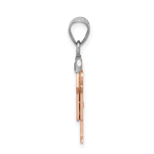 14k The Kids Small Boy with Hat on Right A Diamond Love Pendant