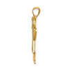 14k The Kids Medium Girl with Ruffles and Bow on Right AA Diamond Love Pendant