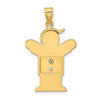 14k The Kids Medium Boy with Hat on Right AA Diamond Love Pendant
