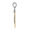 14k Two-tone The Kids Small Boy with Hat on Left AA Diamond Kiss Pendant