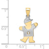 14k Two-tone The Kids Small Boy with Hat on Left AA Diamond Kiss Pendant