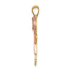 14k Two-tone The Kids Medium Girl with Bow on Right AA Diamond Kiss Pendant