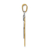 14k Two-tone The Kids Medium Boy with Hat on Left AA Diamond Kiss Pendant