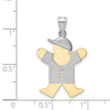 14k Two-tone The Kids Medium Boy with Hat on Right AA Diamond Joy Pendant