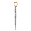 14k Two-tone The Kids Medium Boy in Overalls with Hat on Left AA Diamond Love Pendant