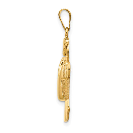 14k The Kids Puffed Boy with Hat on Left Engravable Kiss Charm
