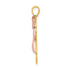 14k Two-tone The Kids Medium Puffed Girl with Bow on Left Engravable Joy Charm