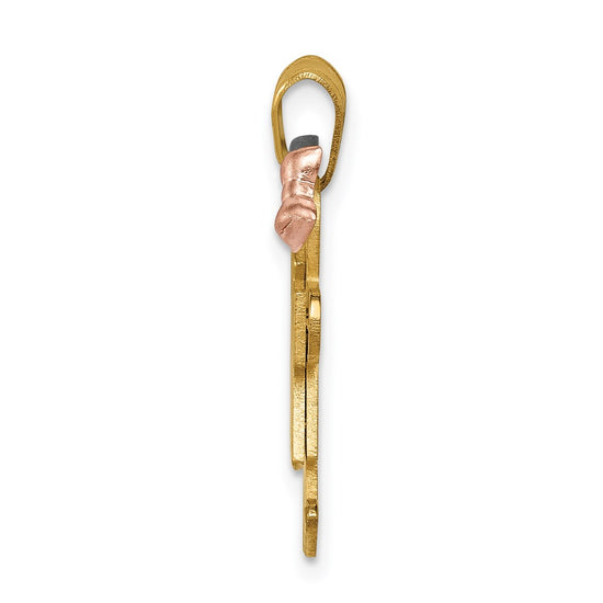 14k Tri-color The Kids Small Boy on Left and Girl on Right Engravable Kiss Charm