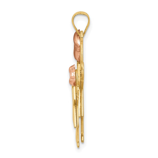 14k Two-tone The Kids Big Girl and Little Girl Engravable Love Charm