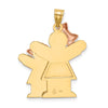 14k Two-tone The Kids Big Girl and Little Girl Engravable Love Charm