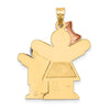 14k Tri-color The Kids Big Girl and Little Boy Engravable Love Charm