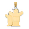 14k Two-tone The Kids Big Boy and Little Boy Engravable Love Charm